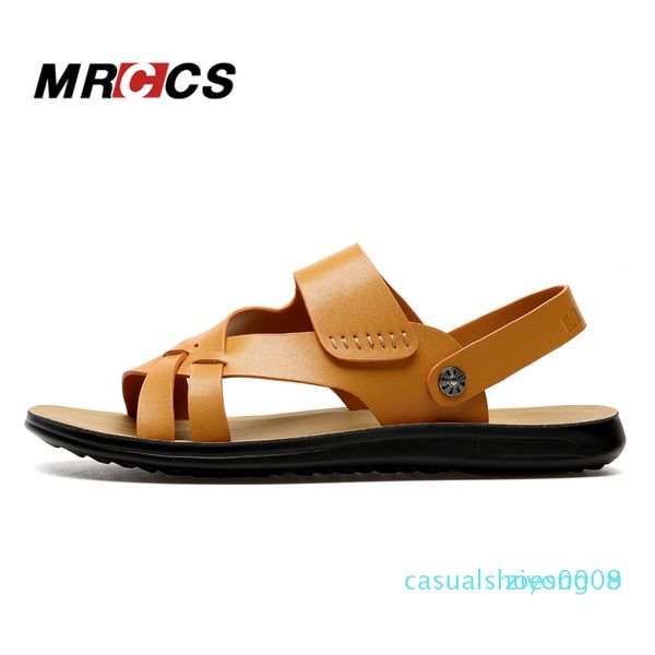 

mrccs new rome style light weight sandals,men summer daily beach shoes,male solid color leisure slipper z08, Black