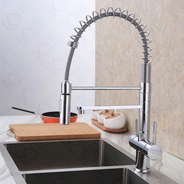 2019 Rolya New Pull Down Spring 3 Way Water Filter Tap With
