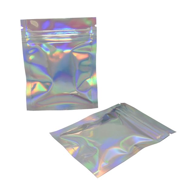 

7.5*10cm glittery mylar aluminum zip pouch food package bag retail plastic translucent zipper storage bag 100pcs/lot