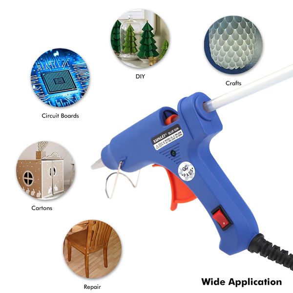 

xl-e20 25w melt air glue gun high temp heater mini gun repair heat tool w/ glue sticks for metal/wood working