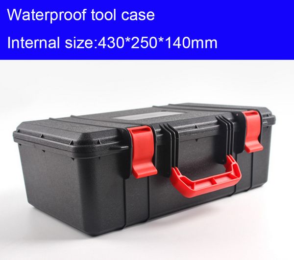 

430x250x140mm plastic tool case toolbox suitcase impact resistant instrumentation box car storage box equipment camera case