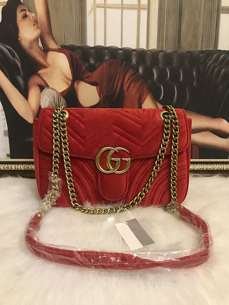 

2020 new fashion women's velvet adjustable chain shoulder bags designer w pattern women's heart purse 6color