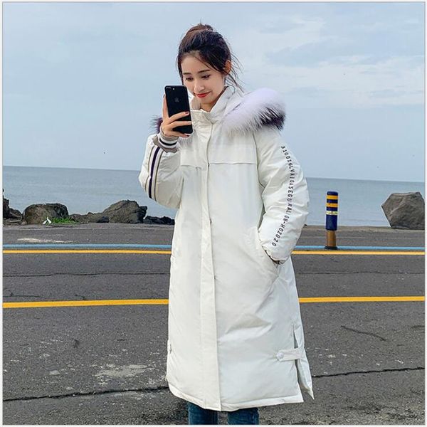 

long female parka 2019 winter jacket women hooded windtight clothing female fat winter jacket 377, Black