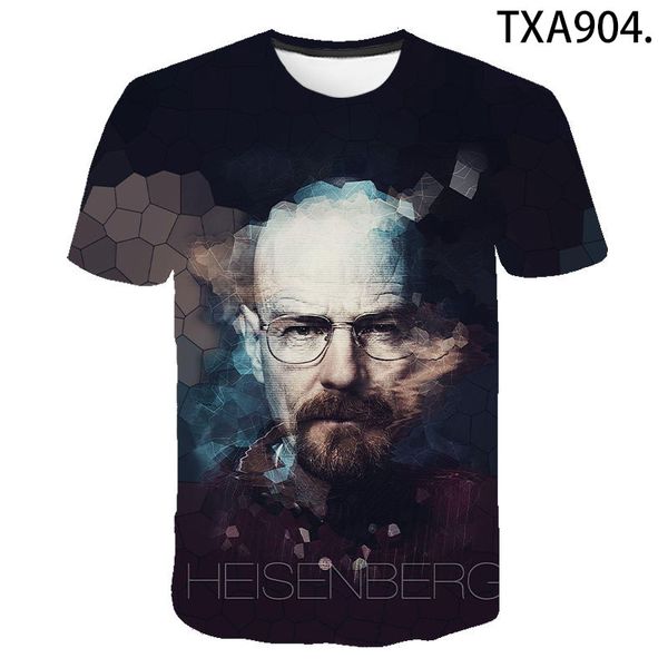 

2020 sale new men's quick-dryin t-shirt breaking bad male 3d printed t-shirt children's summer casual street cool, White;black