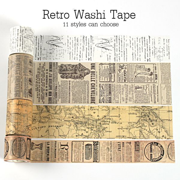 

retro washi tape set vintage decoration scrapbooking masking washitape decorative wash bullet journal whasi decorada stickers
