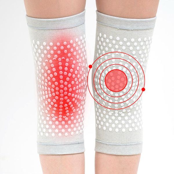 

tourmaline elastic self-heating knee pads fever foam magnetic therapy kneepad pain relief arthritis warm bamboo charcoal kneepad, Black;gray
