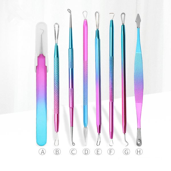 

1pcs colorful acne tweezer comedo removal pimple needle blackhead remover extractor black head comedone face cleaning tool