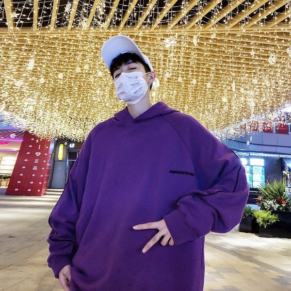 

2019 spring and autumn new men's wild ins super fire shirt sports fashion casual hoodie gray / black / red purple m-2xl