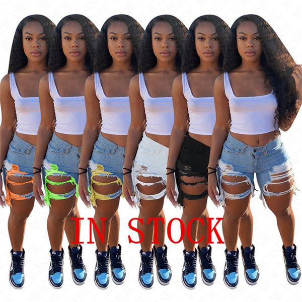 

2020 womens denim jean shorts distressed stretch wash denim biker shorts cut off frayed hem holes light blue white black tracksuit d62807
