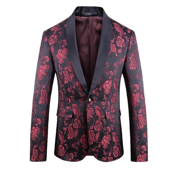 

mens designer men clothing luxury designer mens blazer print jacket stylish fancy brand floral males button slim suits blazers