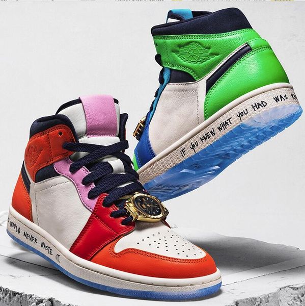 

melody ehsani x 1 mid wmns fearless women mens basketball shoes watch lace jewel 1s designer sneakers cq7629-100 us11