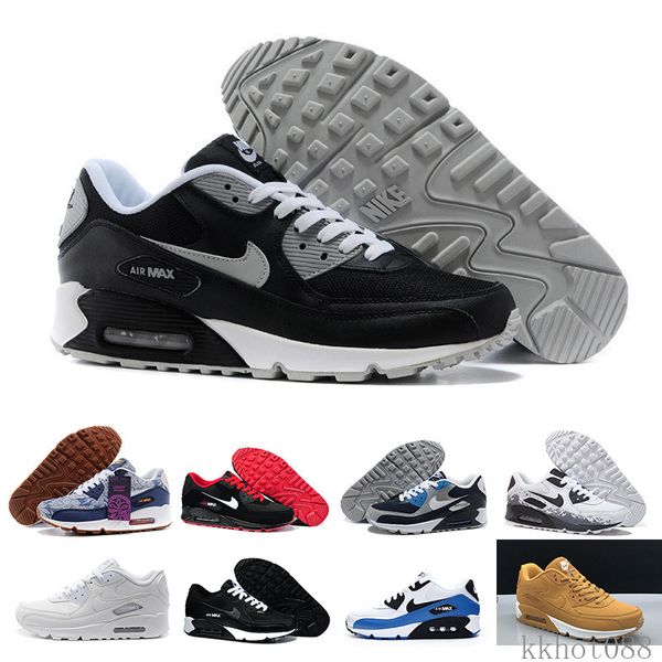

2019 air cushion 90 casual running shoes black white red 90 men women sneakers classic air90 trainer outdoor rsd9k