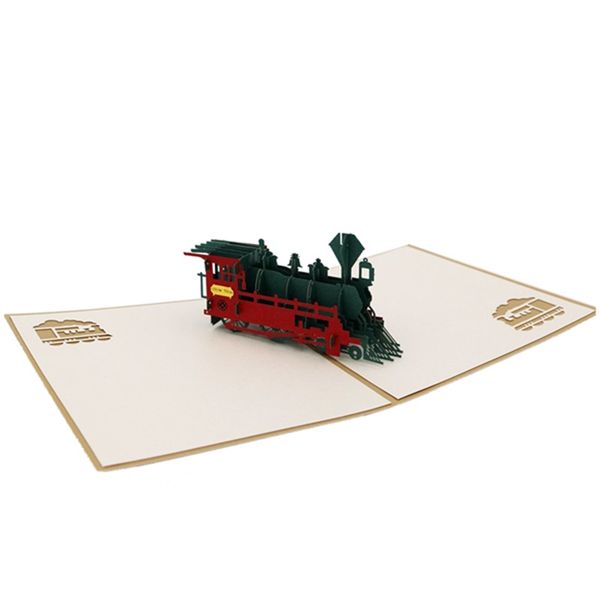 

handmade 3d up thank you greeting card for every occasion train