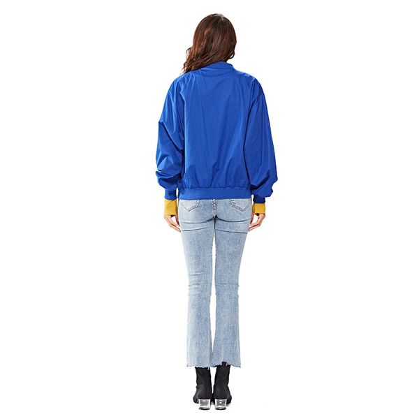 

new arrival women autumn flare long sleeves zipper coat loose winter jacket streetwear, Black;brown