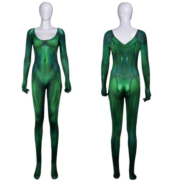 

women kids aquaman mera cosplay costume zentai bodysuit suit jumpsuits halloween, Black;red