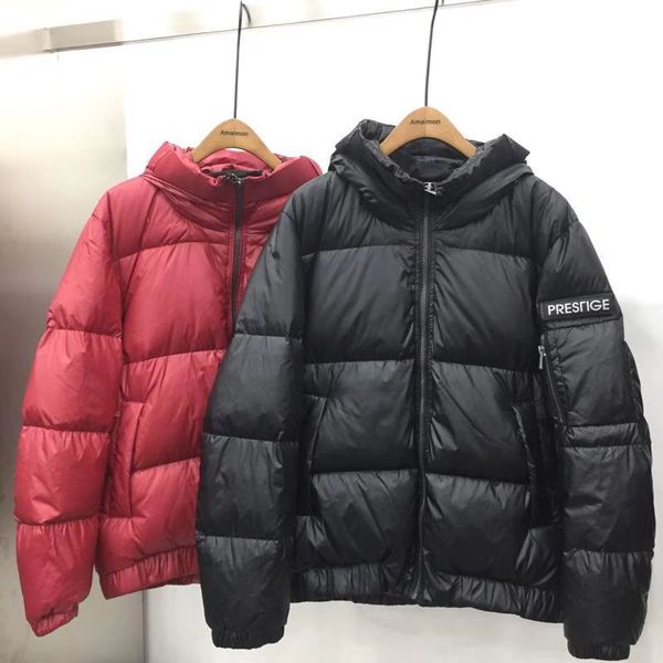 

2019 winter new men's casual youth down jacket youth thickening 90 white duck down men's warm jacket, Black