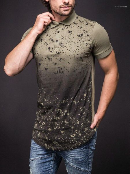 

printed longline curved polos shirts short sleeved long tees mens 19ss stylish designer polos 3d, White;black