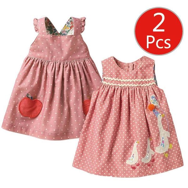 

2 pcs little maven18m-6years baby kids girls apple corduroy dress 2019 autumn toddler girl's fancy elegant dress fall clothes, Red;yellow