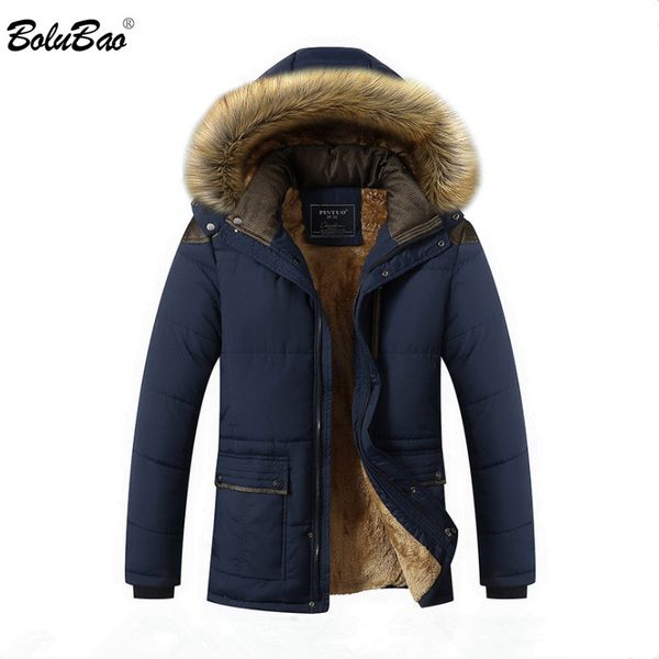 

bolubao men winter parkas coat men's fashion brand solid color zipper warm thick hooded jacket male casual parkas overcoat, Tan;black