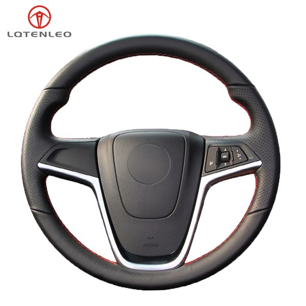 

black pu artificial leather sew car steering wheel cover for mokka 2013-2016 insignia 2009-2013 astra j 2010-2015 meriva