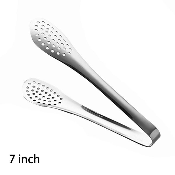 

7/9/12" bread mesh kitchen clamp buffet silver portable stainless steel tongs salad