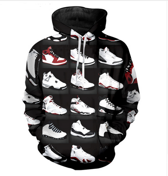 

new fashion harajuku style casual 3d printing hoodies classic shoes men / women autumn and winter sweatshirt hoodies coats bwq0201, Black