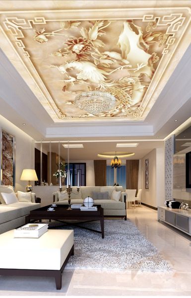 

chinese three-dimensional relief ceiling mural 3d ceiling murals wallpaper