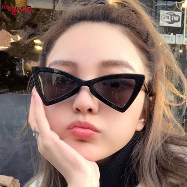 

wtgwtq vintage women sunglasses fashion cat eye eyewear brand retro sun glass female small red ladies, White;black