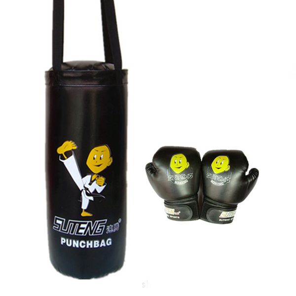 

suteng brand cartoon children boxing sandbag (empty) and gloves 2pcs set children sanda boxing fighting kids protective gear set