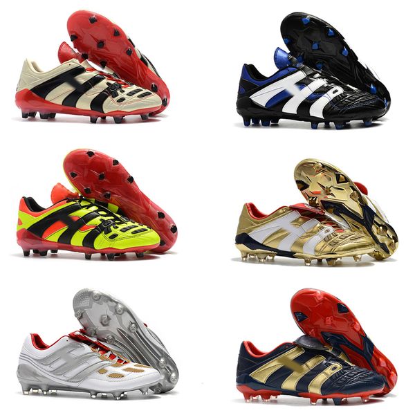 

mens soccer cleats predator precision tf ic turf football boots predator mania champagne fg indoor soccer shoes high quality, Black