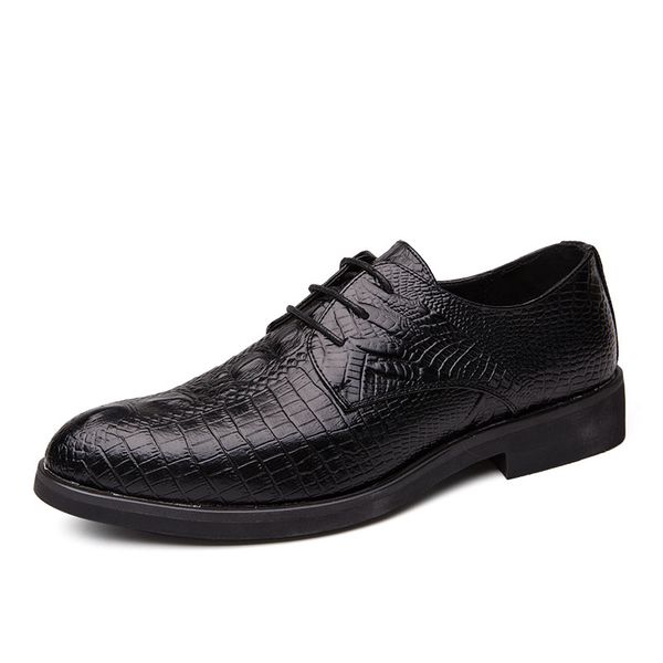 

new fashion men oxford leather dressing shoes outdoor brogue lace up flats male casual wedding shoes plus size 38-48, Black
