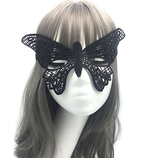 Maschera da travestimento in pizzo nero sexy all'ingrosso per carnevale Halloween Mezza faccia Ball Maschere per feste Forniture festive