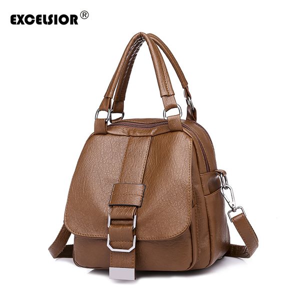 

excelsior selling super quality vintage women's backpack square appearance pu leather school bags new fashion bags g2128