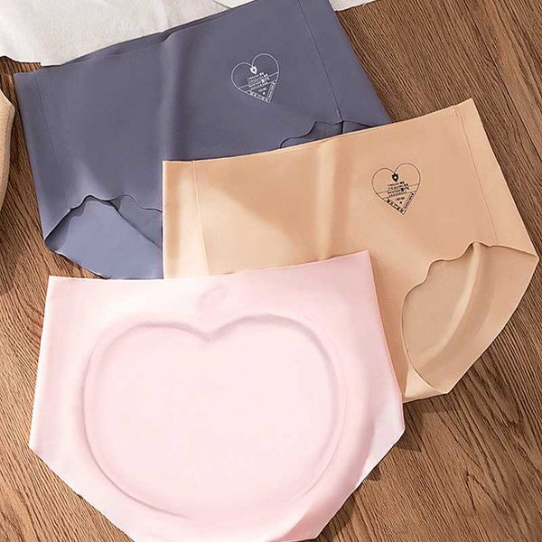 

women seamless panties ultra-thin underwear ice silk panty mid-rise briefs comfort lingerie female fashion underpants #f, Black;pink