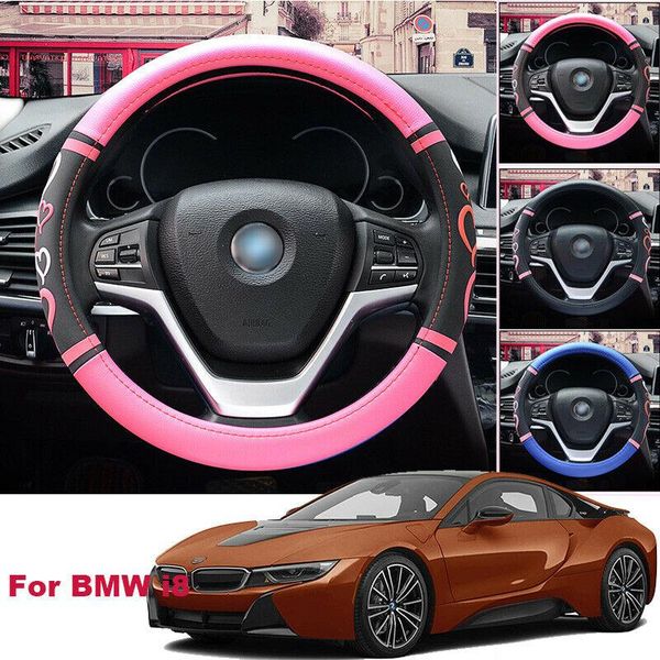 

all seasons 38cm non-slip pu leather car steering wheel glove cover for i8