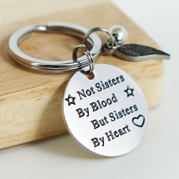 

europe and the united states wind titanium steel jewelry good sister keychain not amazon explosion models spot sisters, Silver