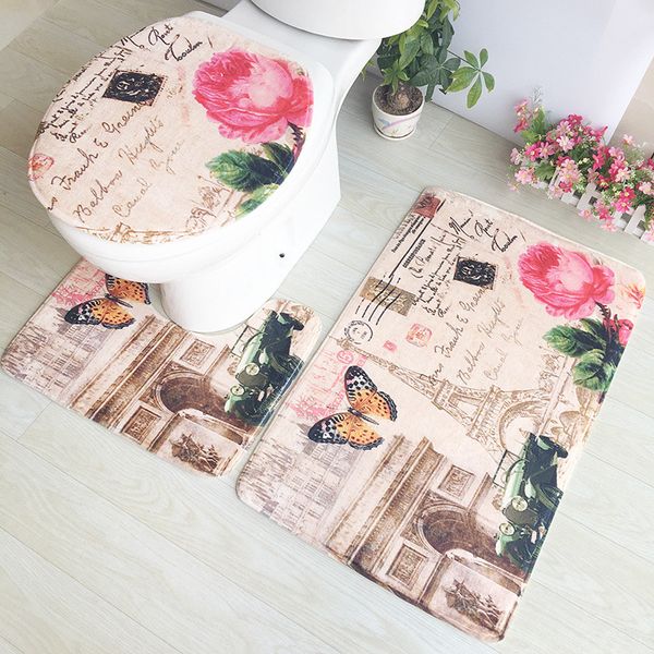

3 pieces anti-slip bathroom carpet microfiber bath mat anti slip mat shower floor carpet toilet tapete banheiro felpudos l