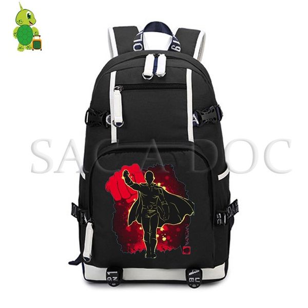 

anime one punch man saitama fluorescence backpack women men school lapbackpack for teenagers girls boys casual travel bags