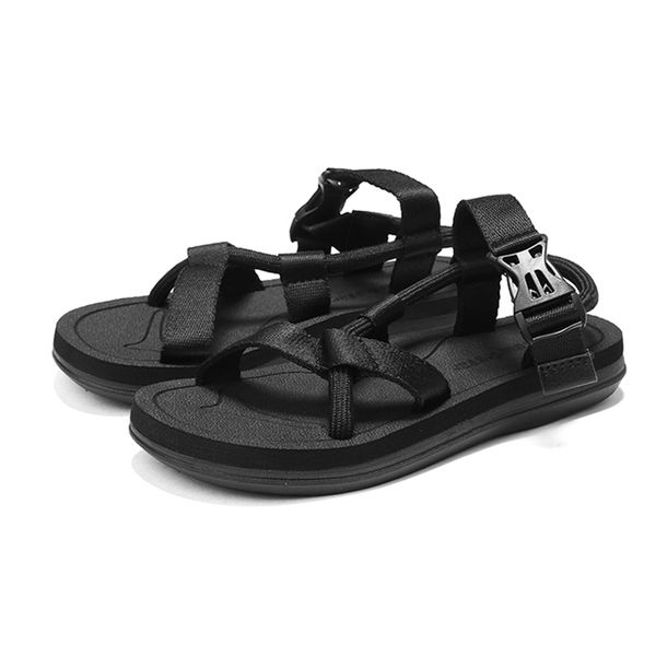 

men sandals and slippers 2019 new summer fashion wear personality summer non-slip flip flops beach men shoes casual sandals, Black