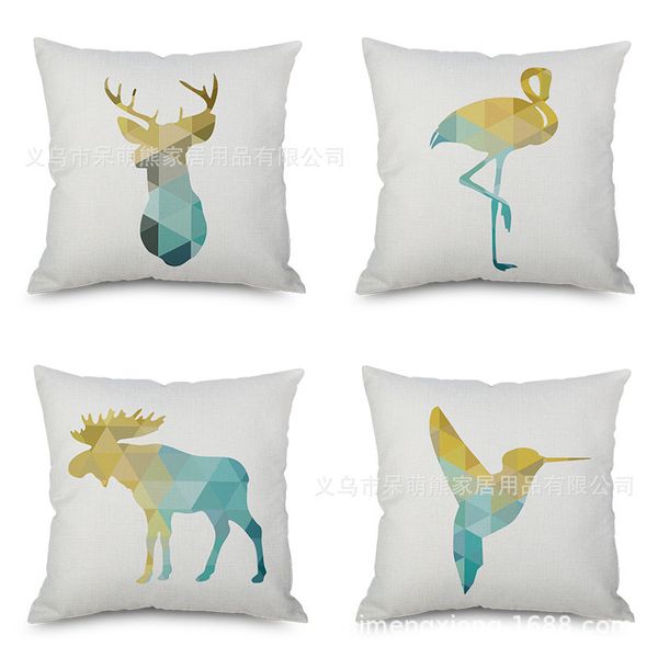 

fashion flax geometry animal northern europe hold the wind pillow case concise back cushion cushion modern imitate mabaozhen