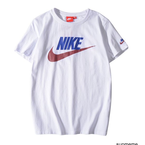 

new nik luxury men's t-shirts man tees summer short-leeved fashion letter designer black white blue red color menvbe2, White;black