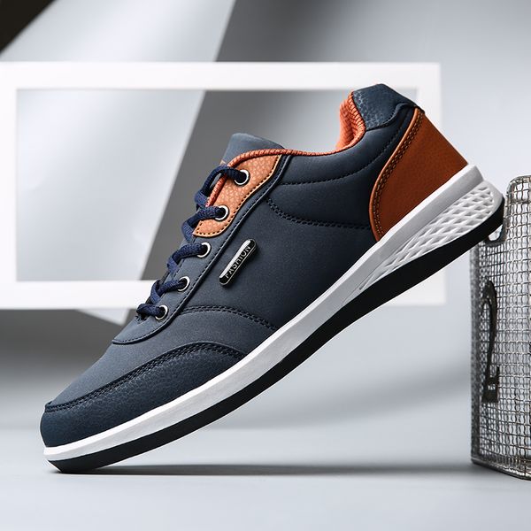 

high leather men shoes luxury england trend casual shoes men sneakers italian breathable leisure male footwear loafers 44, Black