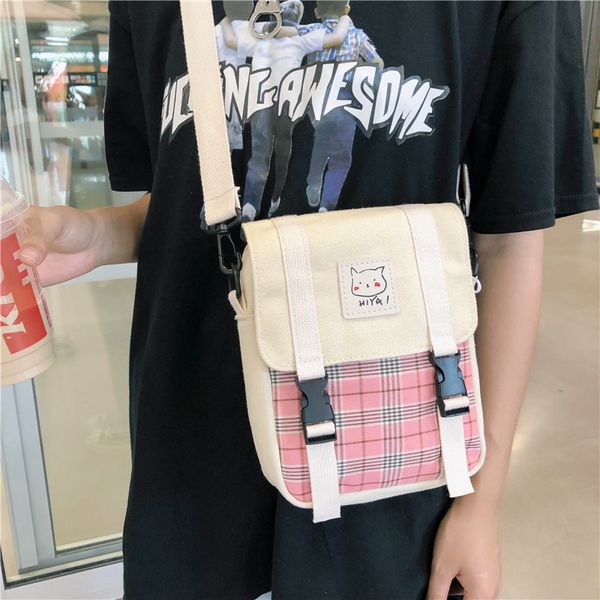 

small bag ins japanese-style harajuku vintage girl's shoulder bag korean-style retro plaid cute