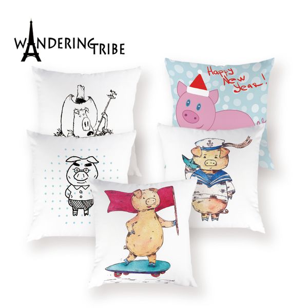 

cute animal cushions cover cartoon pig throw pillows childrens cushions decorative sofa 45 x 45 cm plain living room pillow case