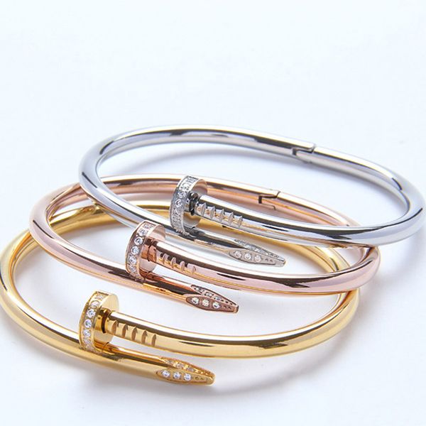 

fashion new screw nail cuff bracelets & bangles female stainless steel carter loves bracelet for women jewelry pulseras b0127, Black