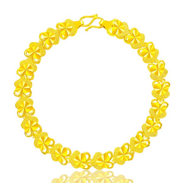 

gold-plated women's gold-plated bracelet 24k women's hand jewelry, Black