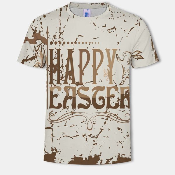 

последние смешные стиль с пасхой новые горячие моды футболка 3d печати мужчины/женщины лето круглый воротник с коротким рукавом повседневная, White;black