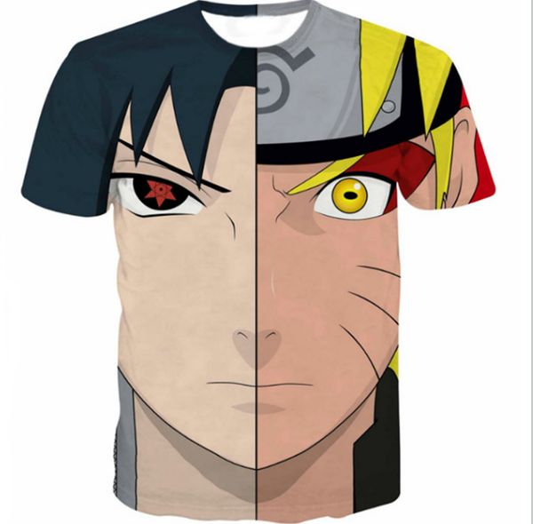 

naruto mens slim anime t shirts o-neck short sleeved cool loose tees teenagers designer summer causal mens clothing, White;black