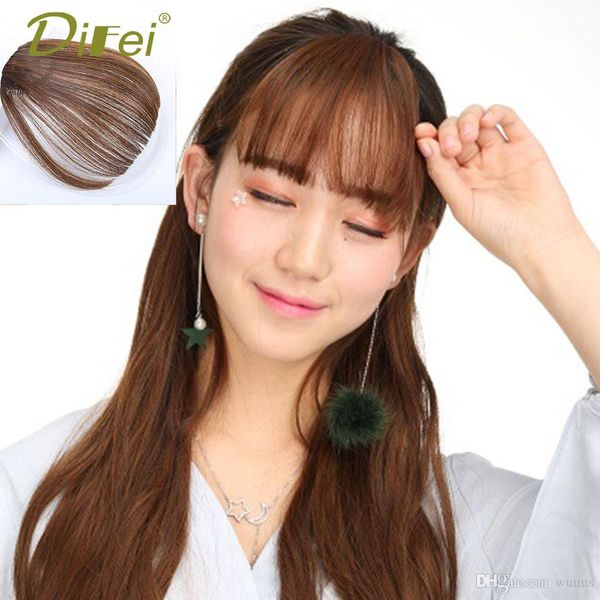 Allaosify Short Fake Hair Bangs Heat Resistant Synthetic Clip In