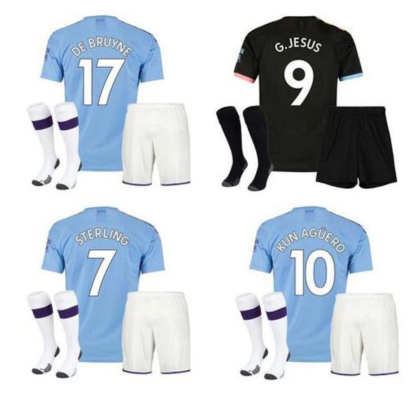 

Manche ter occer jer ey city kit ane dzeko kun aguero kompany toure yaya de bruyne kid 2019 2020 football kit